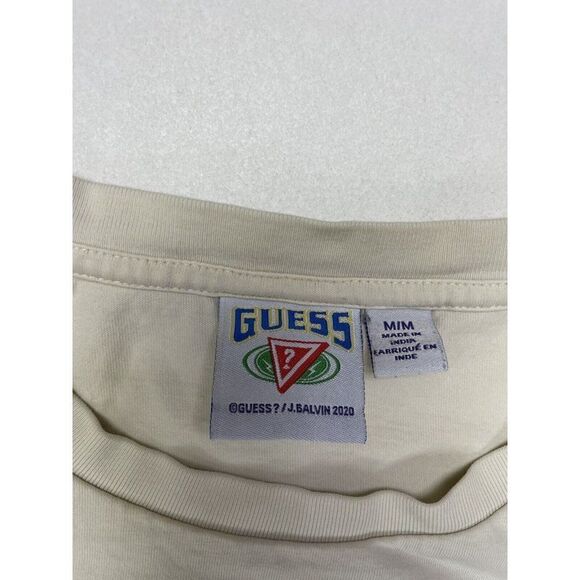 Guess J Balvin Graphic T-shirt Men Medium Ivory Short Sleeve - Picture 5 of 6